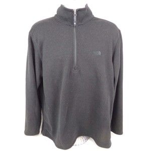 The North Face 1/4 Zip Fleece Sweatshirt XL Black Mock Logo